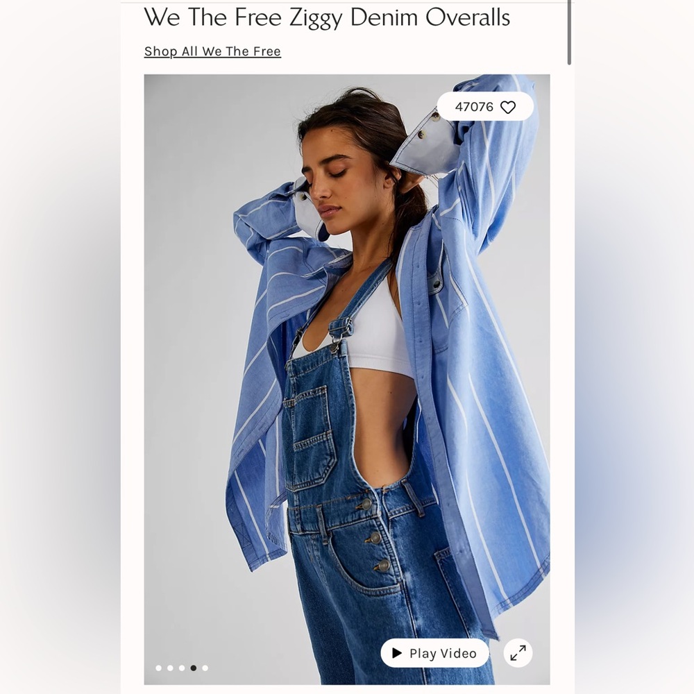 We the free ziggy denim overalls free people xs